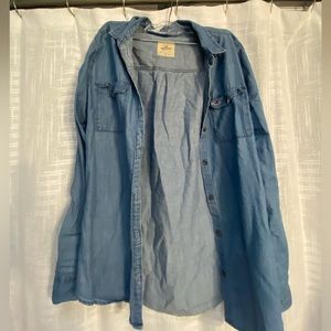 Hollister chambray button down long sleeve size medium